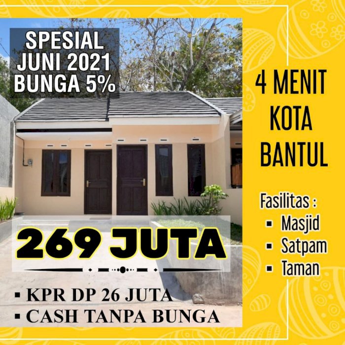 PERUMAHAN FASILITAS MASJID, SATPAM, TAMAN ADA PROMO BUNGA 5%