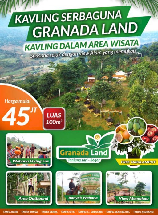 Tanah kavling sebaguna granada land di Tanjungsari Bogor