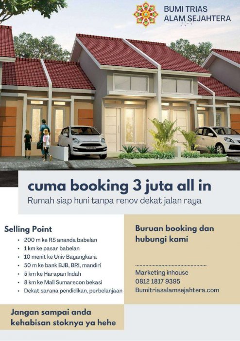 Rumah Murah Dekat Pusat Perbelanjaan dan Pusat pendidikan dengan DP 0%