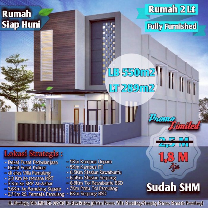 Rumah Siap Huni Full Furnished Pamulang