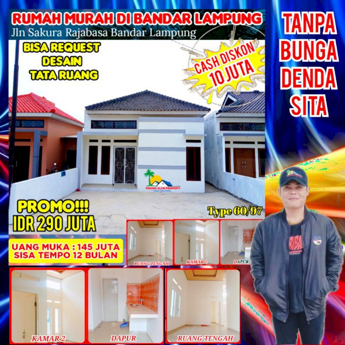 Dijual rumah murah tanpa bank di bandar Lampung
