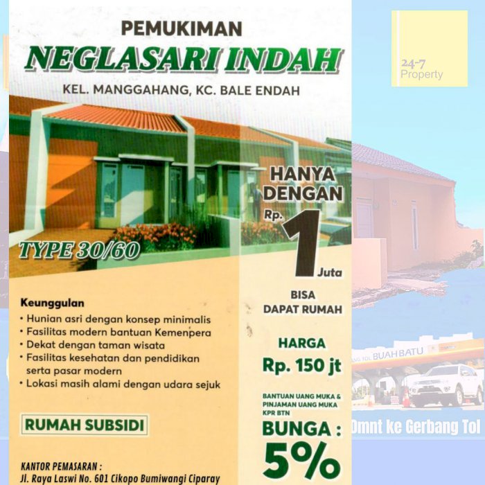 Rumah Murah ccln 30rb/hari, Manggahang Bebas Banjir