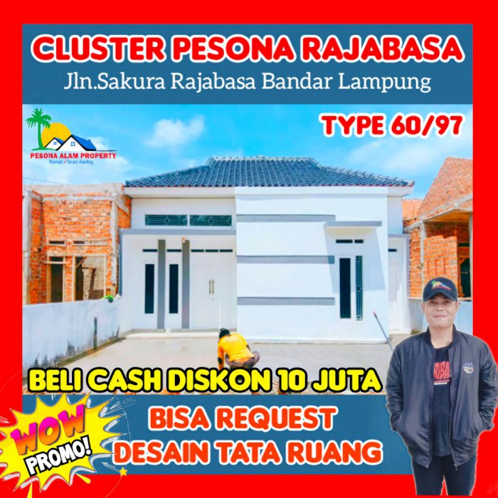 Rumah murah bisa request tata ruang samping SMA 13 bandar Lampung
