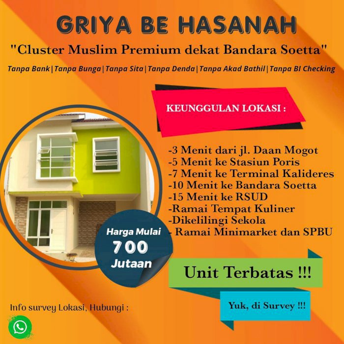 CLUSTER Syariah Komplit Fasitas Umun dekat Jakarta Barat