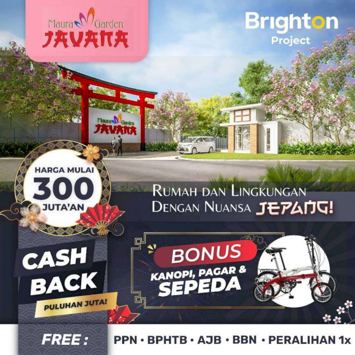 Mau rumah 300 jt an free semua biaya di barat surabaya