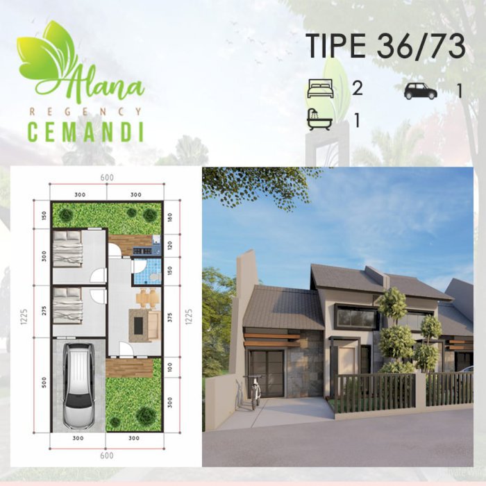 Alana cemandi hunian dekat juanda  free biaya BPHTB dll