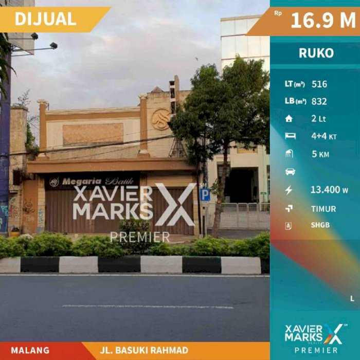 Ruko Jalan Basuki Rahmat Kota Malang Lokasi di Poros Jalan Besar dekat Alun alun