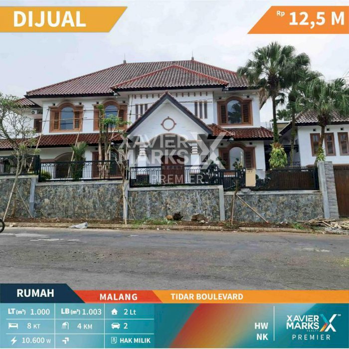 Rumah Mewah di Tidar Boulevard Kota Malang