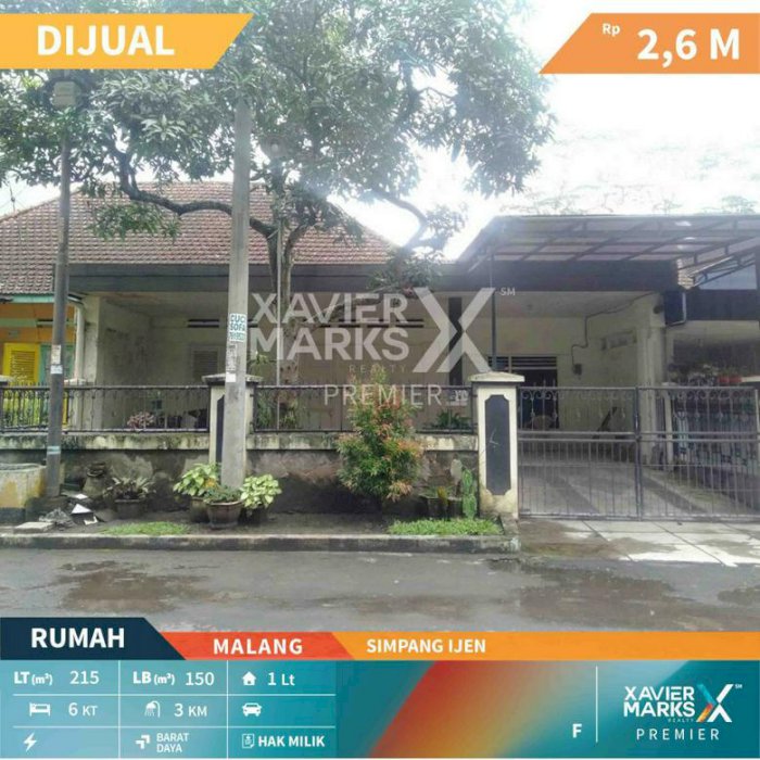 Rumah di Simpang Ijen Kota Malang Lokasi Strategis dekat dengan Universitas