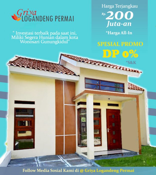 Bangun rumah dengan harga terjangkau dalam kota Wonosari Gunungkidul