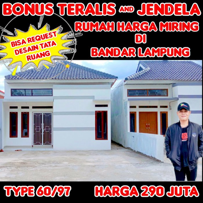 DIJUAL RUMAH MURAH TYPE 60/97 HARGA 290 JUTA