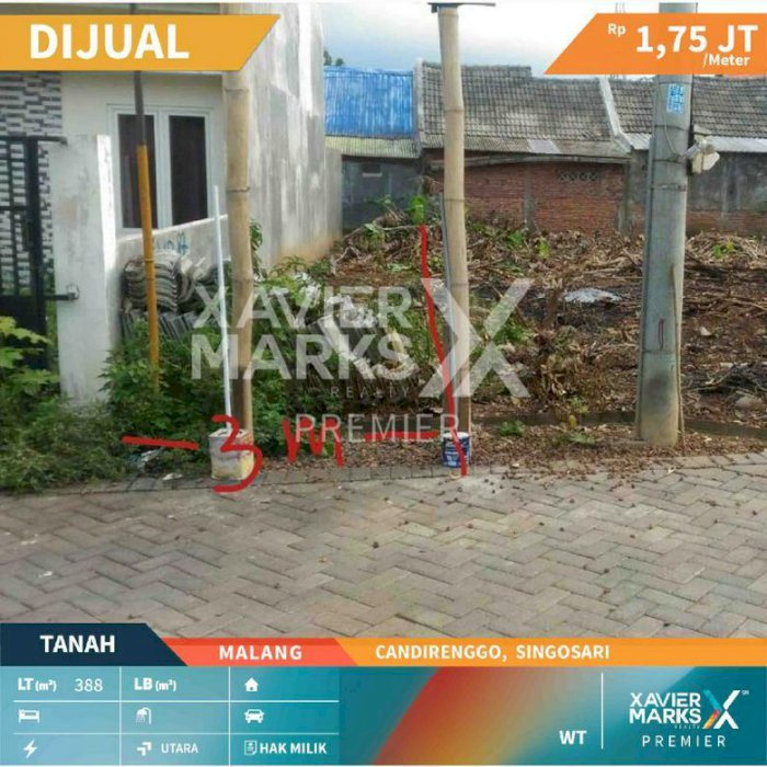 Tanah di Lingkungan Perumahan di Candirenggo Singosari Malang