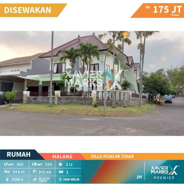Rumah Villa Puncak Tidar Kota Malang Kawasan Nyaman dan Aman