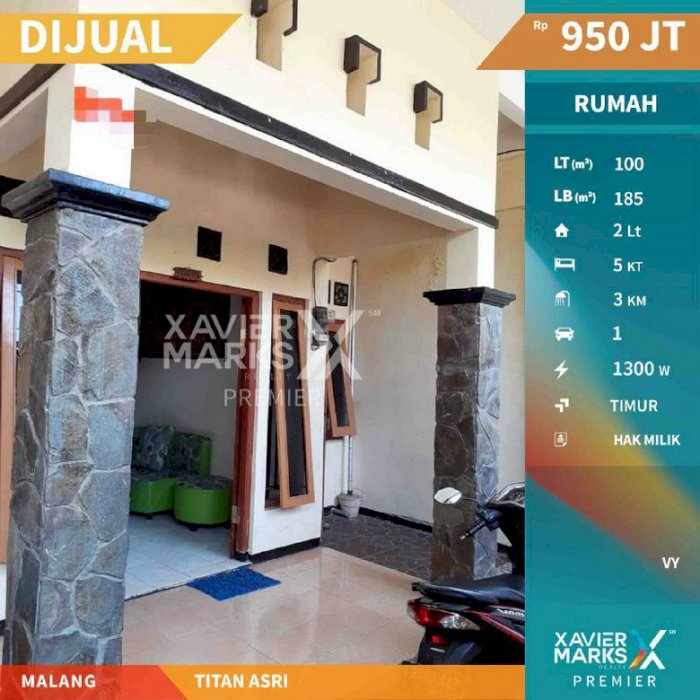 Rumah 2 Lantai di Titan Asri Kota Malang Lokasi Strategis