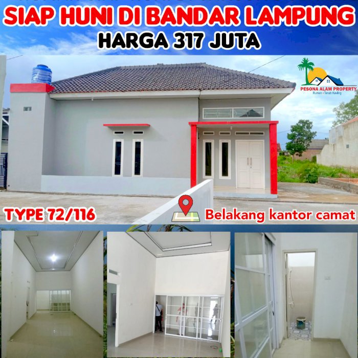 DIJUAL RUMAH SIAP HUNI TYPE 72/116 REDY