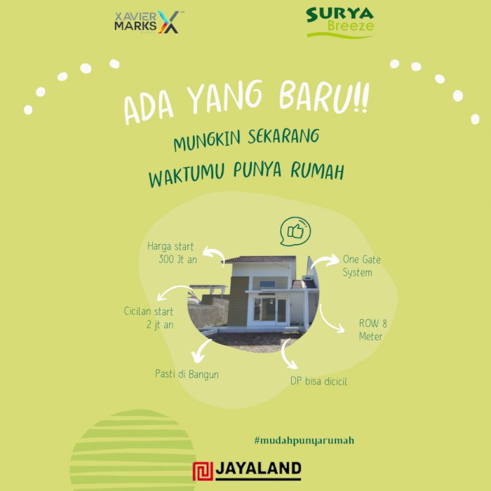 JAYALAND BUKA CLUSTER BARU Rumah 300Jt-an di Selatan Surabaya AYO NUP
