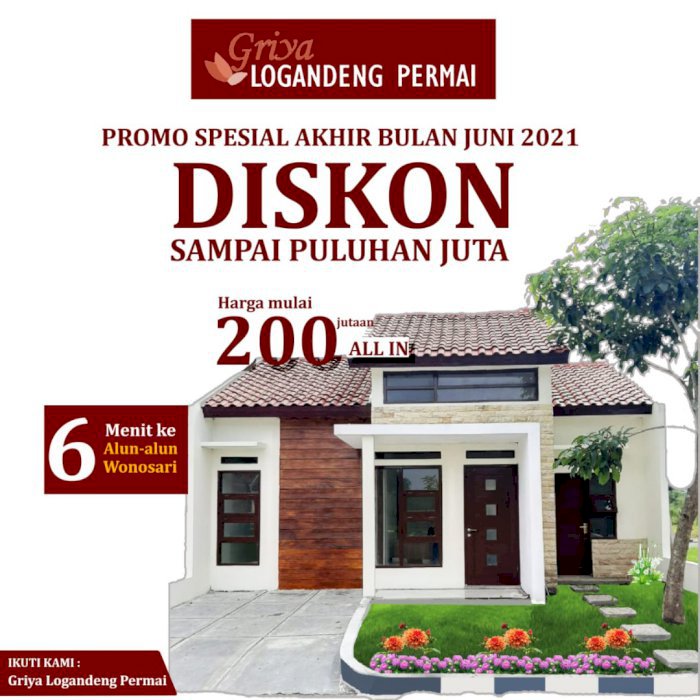 Rumah siap bangun berfasilitas lengkap kota Wonosari Gunungkidul