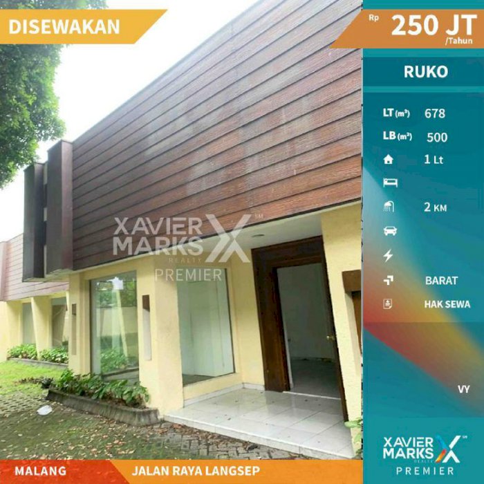 Ruko Jalan Raya Langsep Kota Malang cocok untuk tempat usaha di jalan poros