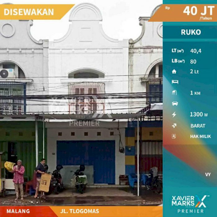 Ruko 2 Lantai di Poros Jalan Tlogomas Kota Malang