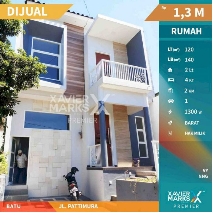 Rumah Cantik dan Minimalis Jalan Pattimura Batu dekat dengan berbagai wisata