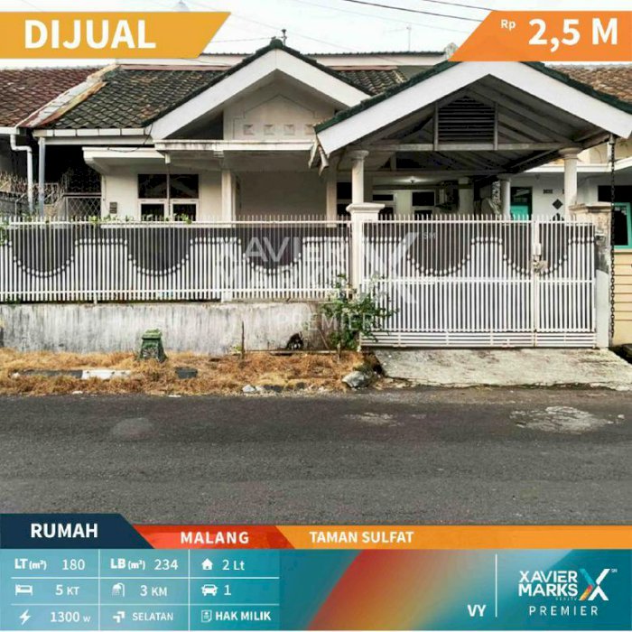 Rumah Cantik dan Terawat di Taman Sulfat Kota Malang