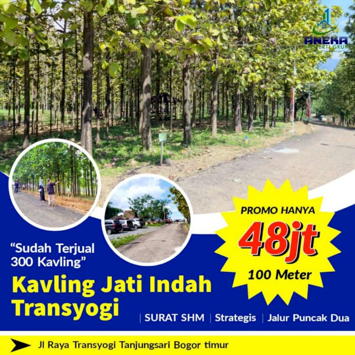 Jual Tanah SHM Pinggir Jalan Propinsi Free Pohon Jati