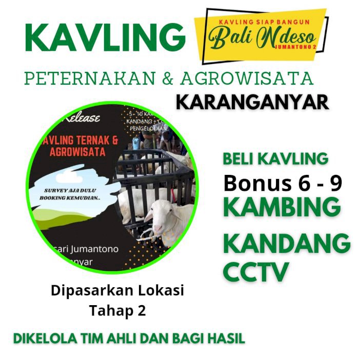 JUAL KAVLING TERNAK DAN AGROWISATA .SOLUSI CERDAS MASA PANDEMI