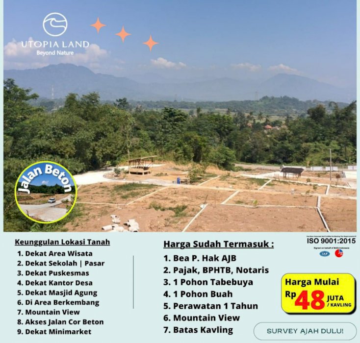 Tanah murah bogor, utopia land phase 2