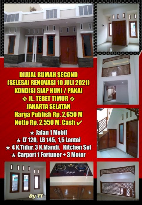  Rumah di Jln Tebet Timur Jakarta Selatan