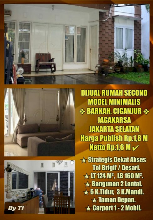 Dijual Murah Rumah di Jln Barkah Ciganjur Jagakarsa Jakarta Selatan