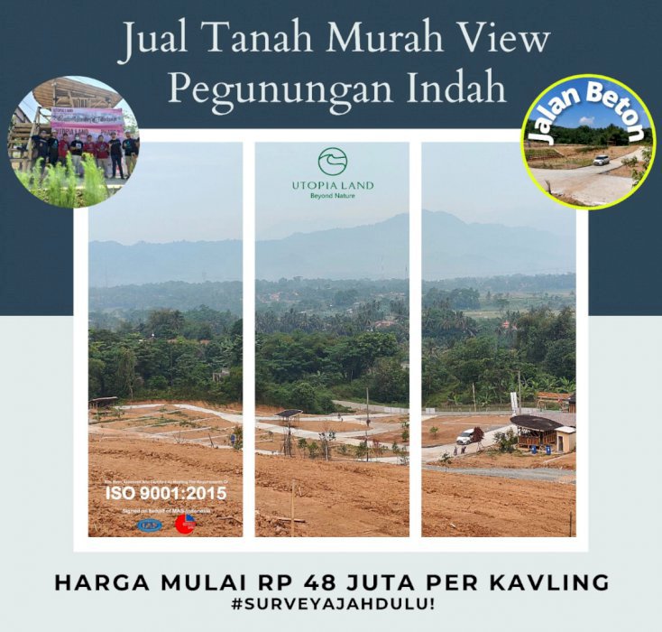 Jual Tanah Kavling Murah View Pegunungan Indah Hanya 48juta