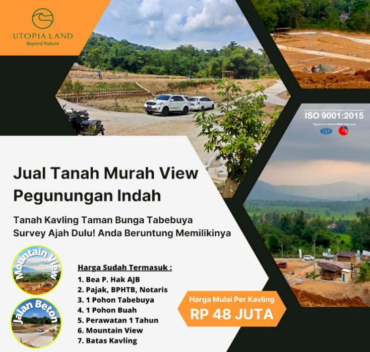 JUAL TANAH MURAH TAMAN BUNGA UTOPIA LAND HANYA 480 RIBU PERMETER
