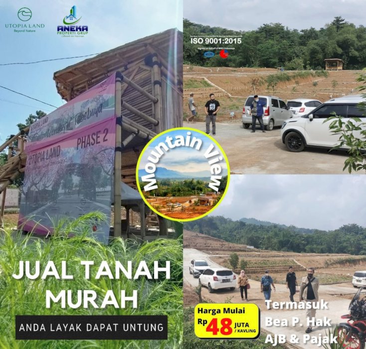 Jual Tanah Kavling Premium View Pegunungan 1000mÂ² Cuma 480Juta