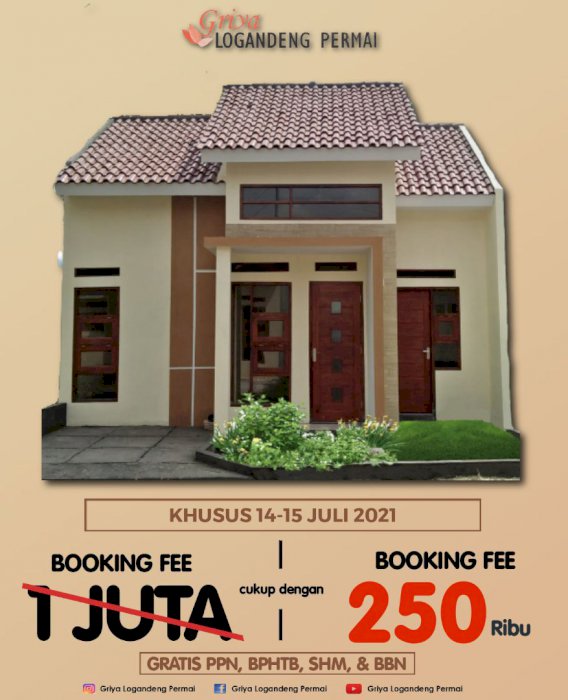 Booking fee cukup 250rb sja bebas pilih unit kavlingnya