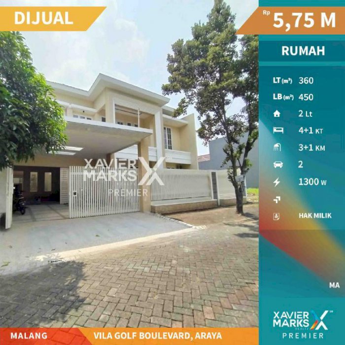 Rumah di Vila Golf Boulevard Araya Malang Kawasan Hunian Aman dan Nyaman