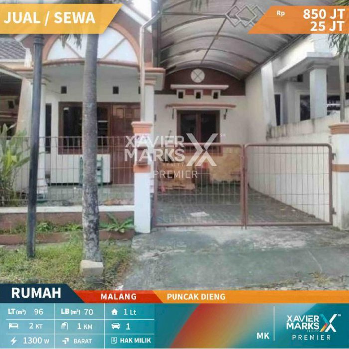 Rumah Cantik dan Terawat di Puncak Dieng dekat Cybermall