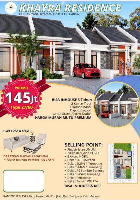 Hunian Termurah Harga Subsidi Mutu Premium Khayra Residence Jeru Tumpang Malang