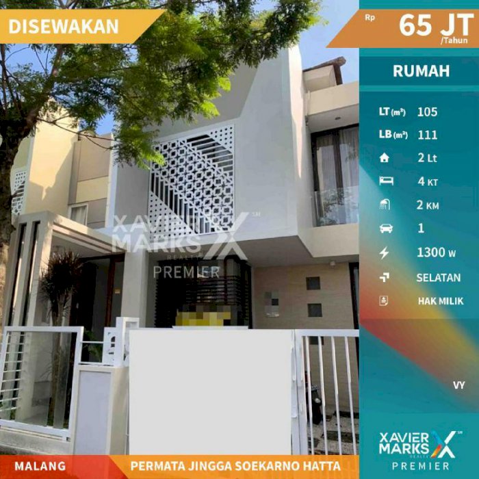 Rumah Cantik dan Minimalis di Permata Jingga Soekarno Hatta Kota Malang