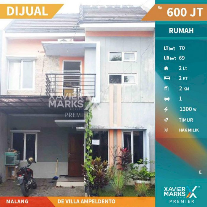 Rumah 2 Lantai di De Villa Ampeldento Pakis Malang Hunian dekat Exit Toll