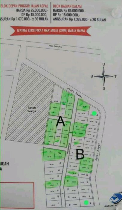 Tanah kavling way rilau