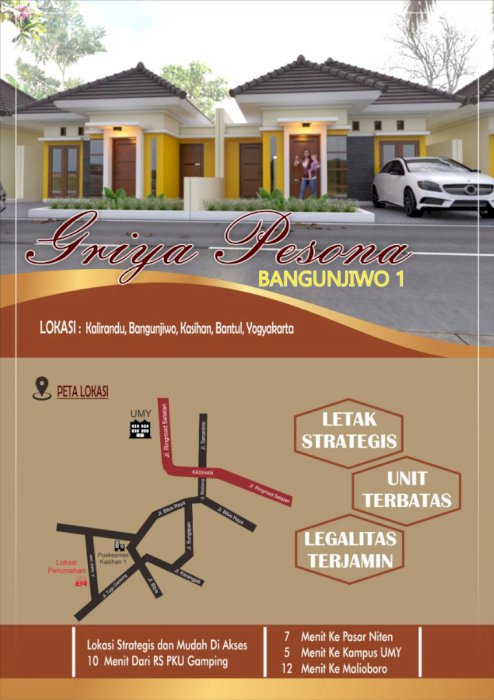 RUMAH DIJUAL SELATAN KAMPUS UMY, HARGA 300-400 JUT-AN