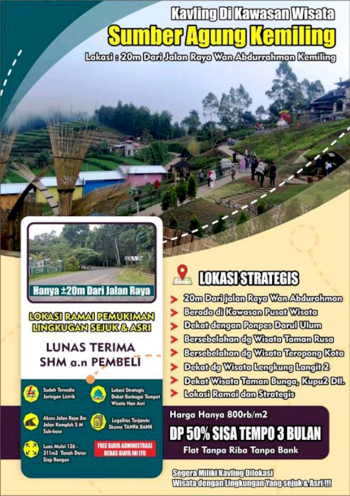 TANAH KAVLING dekat jalan raya