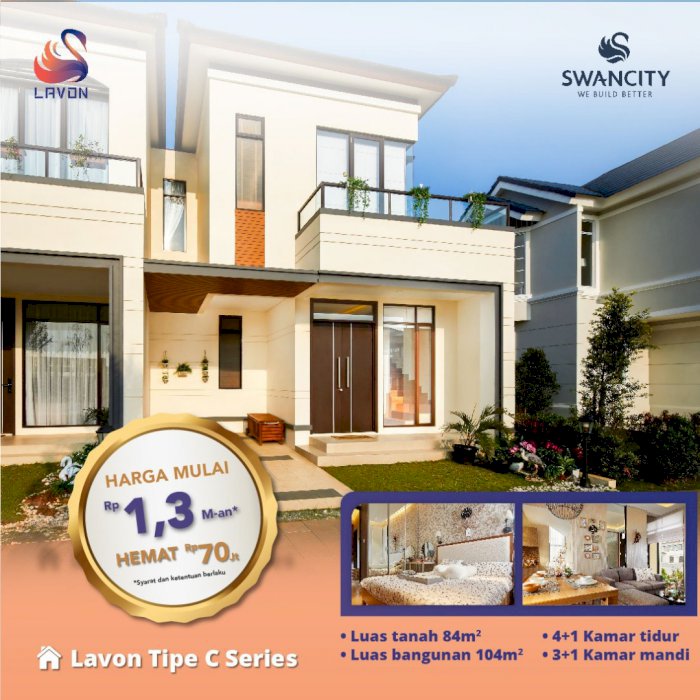 Rumah Lavon 1 Unit Ready promo DP 0% harga mulai 1 M an