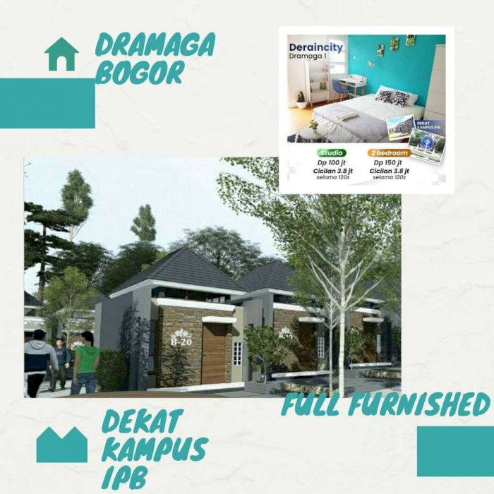 Rumah One Gate Sistem Full Furished 2 kamar Tidur Di Bogor