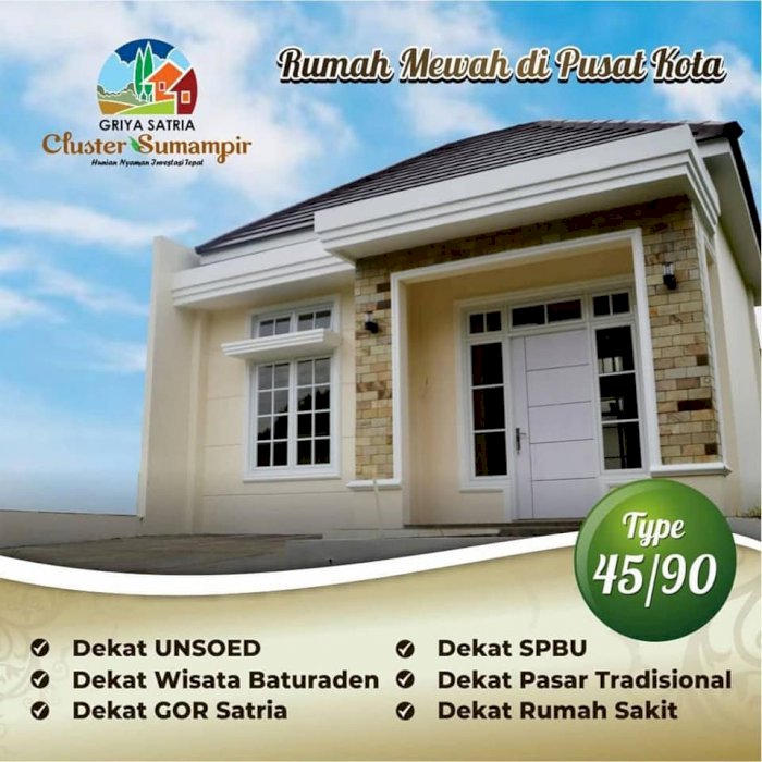Jual Cepat Rumah Type 45 di Purwokerto Utara