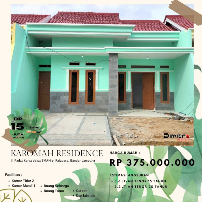 Ready Rumah Cluster Murah di Rajabasa