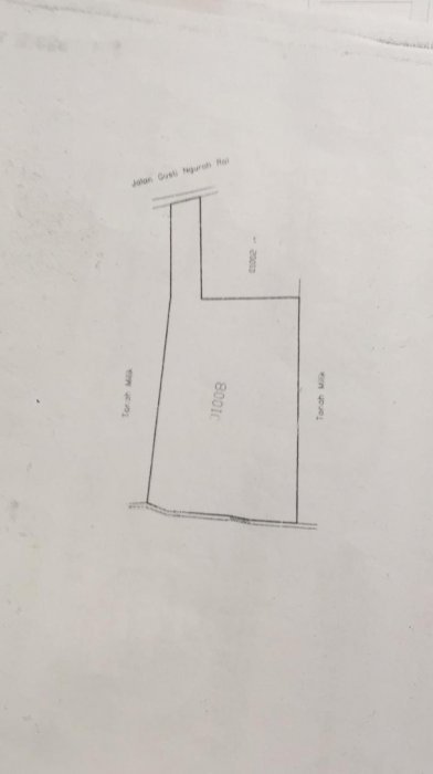 Dijual tanah di jl bypas igusti ngurah rai sanur bentuk tanah ngantong