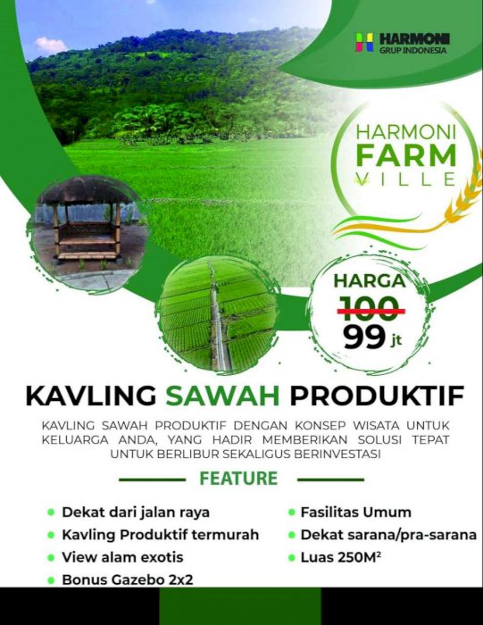 DI JUAL KAVLING SAWAH MURAH HANYA 90 JUTAAN DI JONGGOL BOGOR