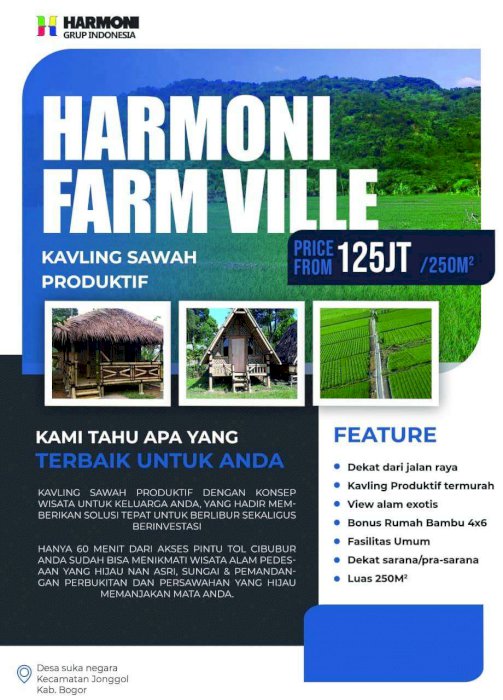 JUAL SAWAH MURAH DAN PRODUKTIF DI JONGGOL BOGOR TIMUR HANYA 90 JUTAAN