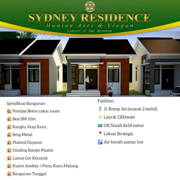 DI JUAL PERUMAHAN KOMERSIL MURAH SYDNEY RESIDENCE KOTA BATU KALBAR